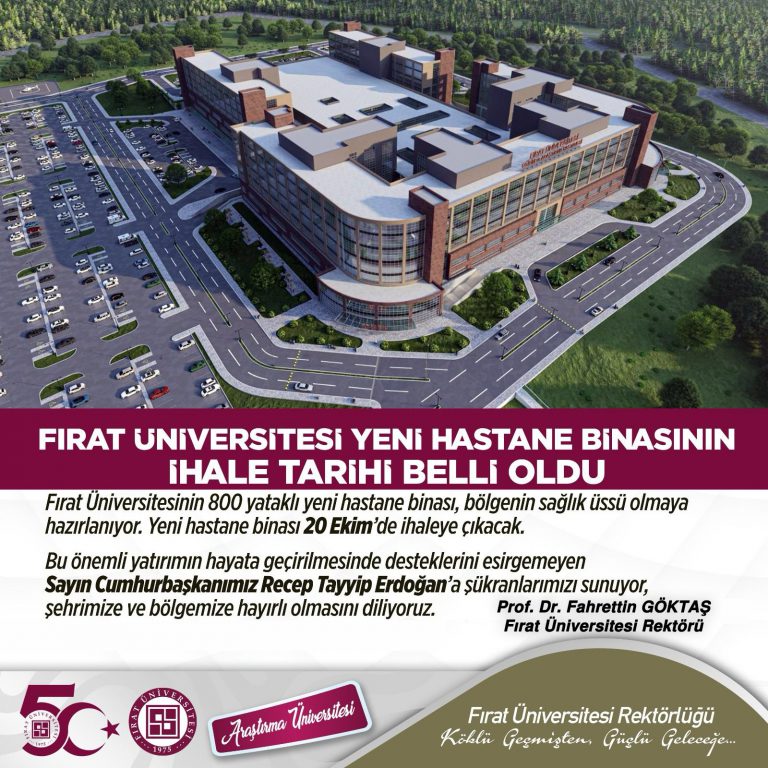 Fırat Üniversitesi yeni hastane binası yapım ihalesi 20 Ekim 2025 tarihinde yapılacak