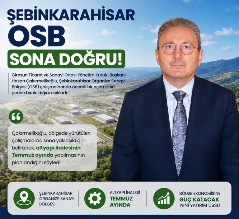 Şebinkarahisar OSB İçin Geri Sayım Başladı!
