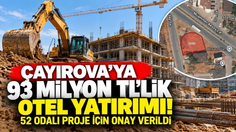 Çayırova’ya 93 milyon TL’lik otel yatırımı! 52 odalı proje için onay verildi
