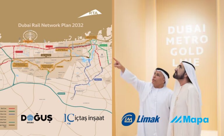 Dubai’de 9 Milyar Dolarlık Altın Hat Metro Projesi için Türkiye’den Doğuş, IC İçtaş, Limak ve Mapa Ön Yeterlik Başvurusu Yaptı